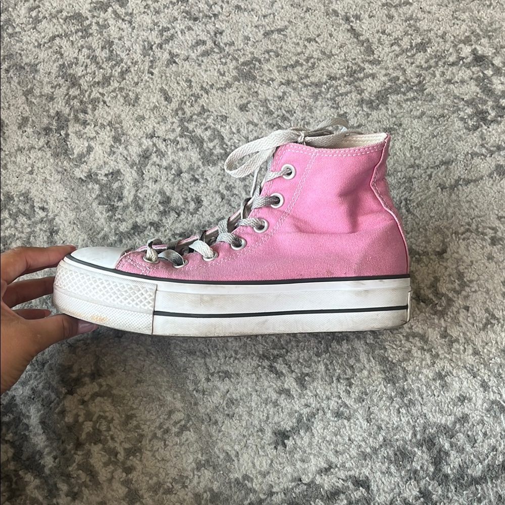 Converse Pink High-Top Sneakers with Classic Design - Picture 3 of 5